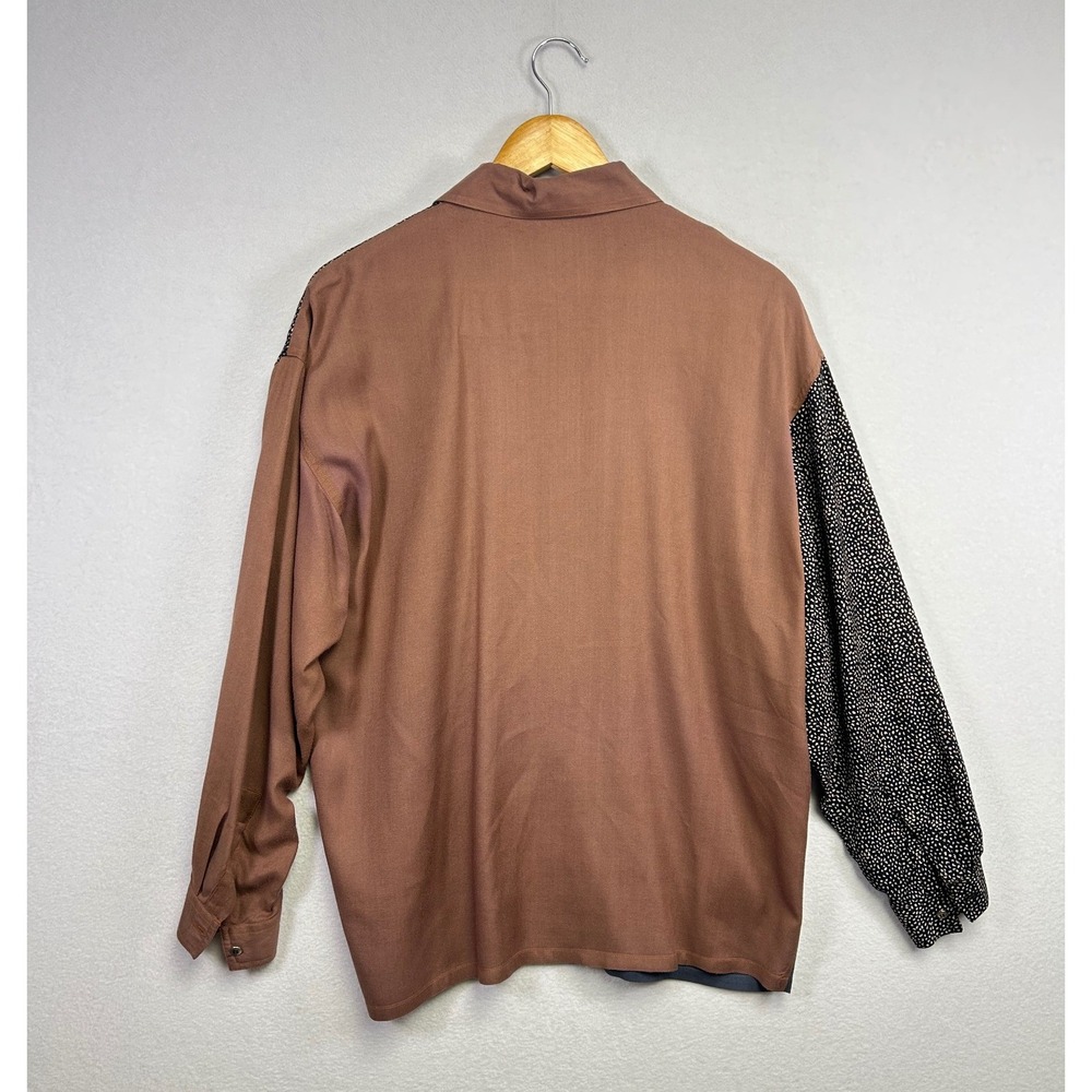 Vintage Together Patchwork Print Button Down Shir… - image 6